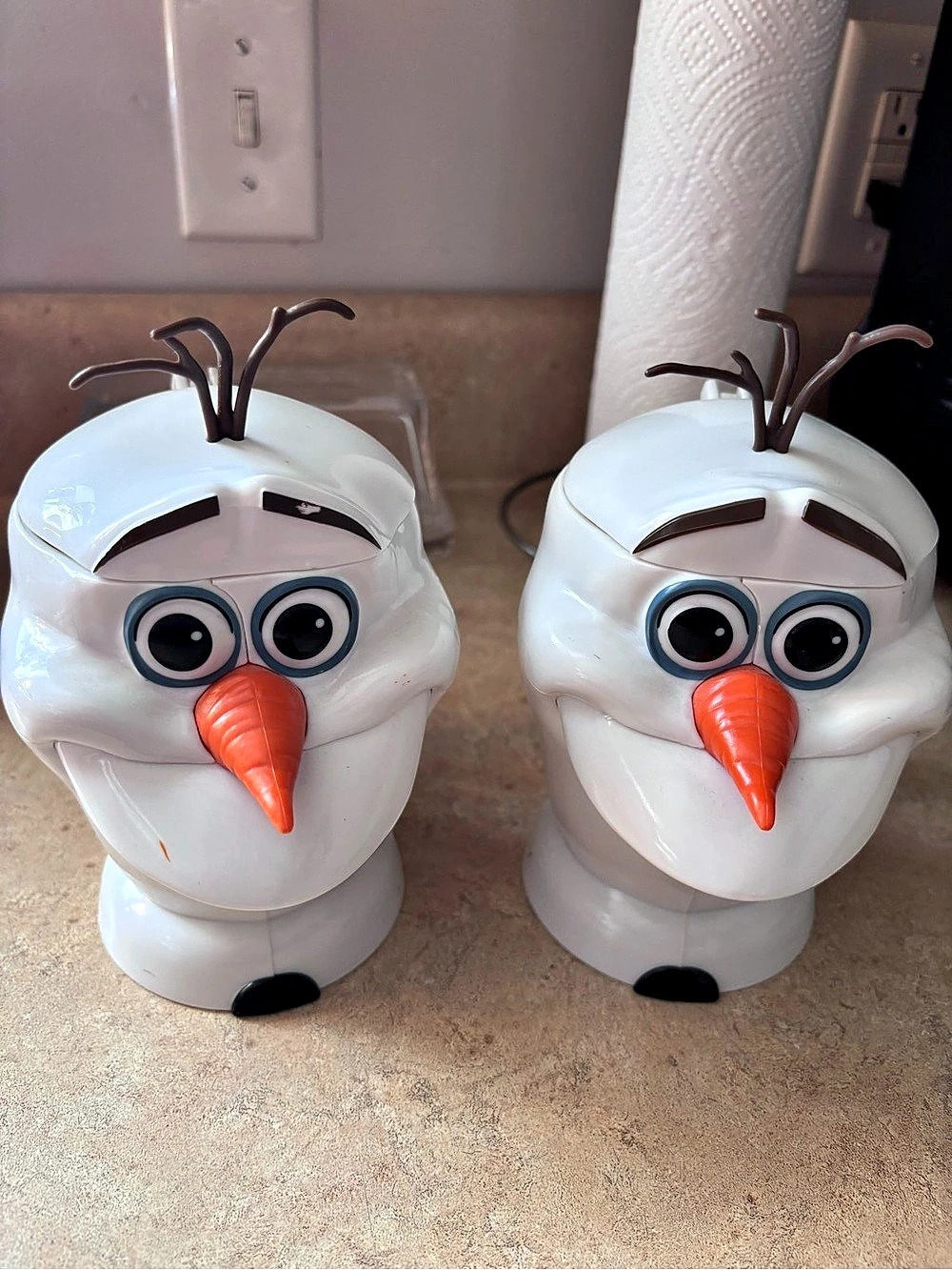 Disney Frozen Olaf 3D Sculpted Plastic Cup Set of 2